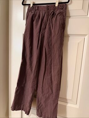 Madewell Wide-Leg Pants in Deep Plum